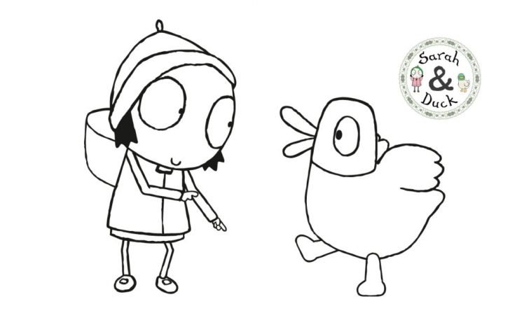 728x477 Coloring Pages Sarah And Duck