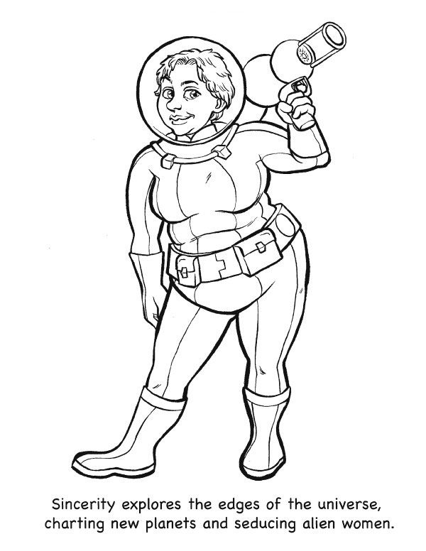 600x776 Fat Ladies In Spaaaaace Coloring Book Astronaut Hair Dryer Page