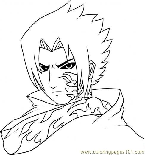 487x520 Curse Mark Sasuke Coloring Page
