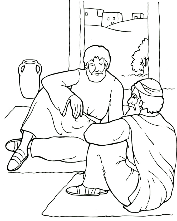 672x839 Paul And Ananias Coloring Page