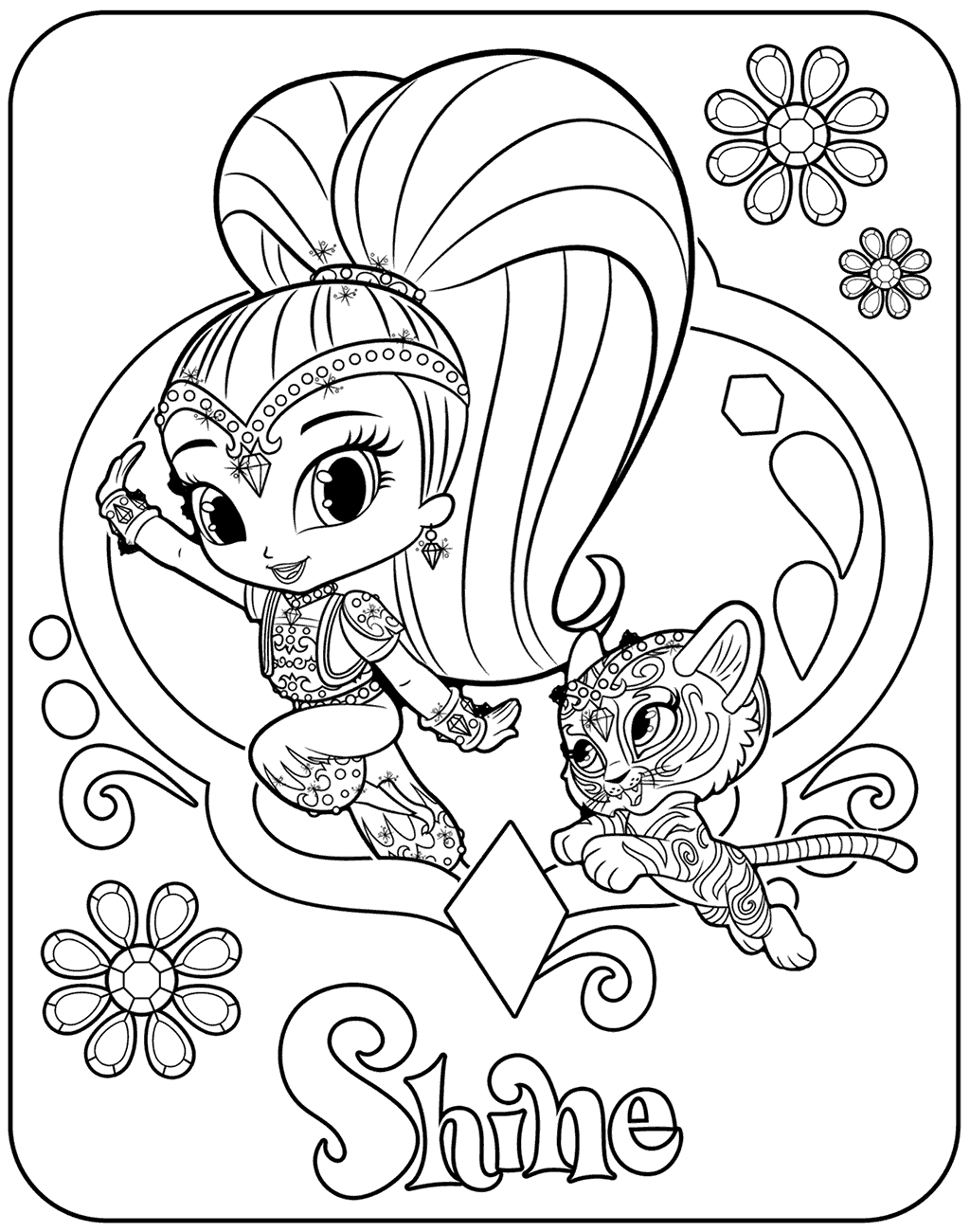 1024x1300 Shimmer And Shine Coloring Pages Pdf Collection Coloring