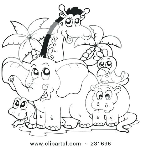 450x470 Animals Coloring Pages Savanna Animals Free Coloring Free