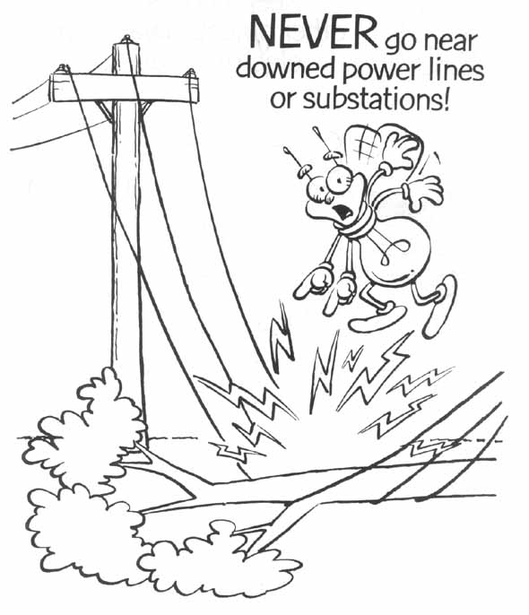 590x686 Electricity Safety Colouring Pages