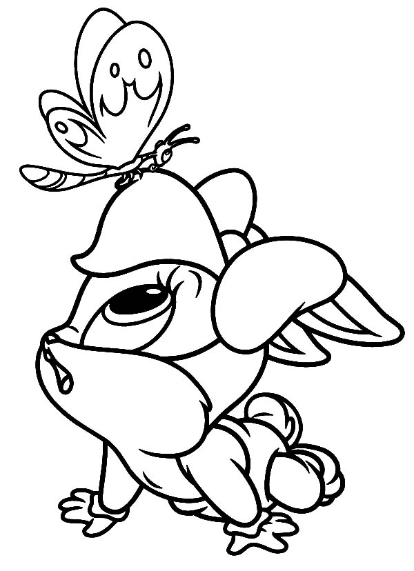 Baby Lola Bunny Saw A Butterfly Coloring Pages 600x828 Baby Lola Bunny Saw A Butterfly Coloring Pages