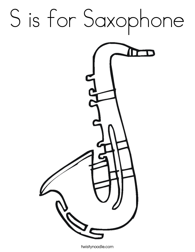 S Is For Saxophone Coloring Page 685x886 S Is For Saxophone Coloring Page
