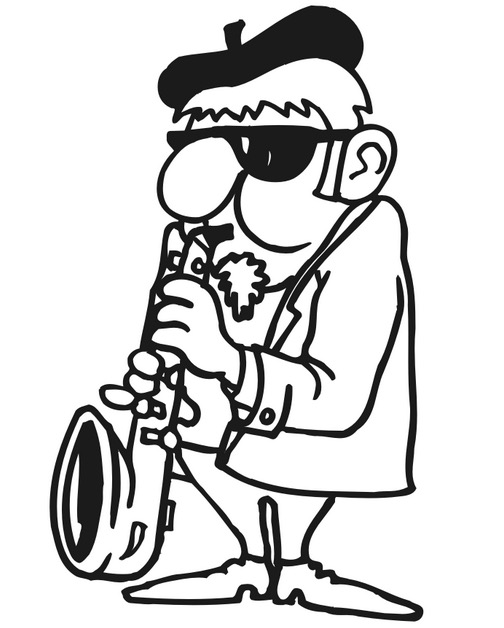 Sax Player Coloring Page Amp Coloring Book 504x628 Sax Player Coloring Page Amp Coloring Book