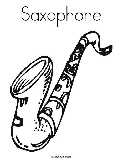 Saxophone Coloring Page 468x605 Saxophone Coloring Page