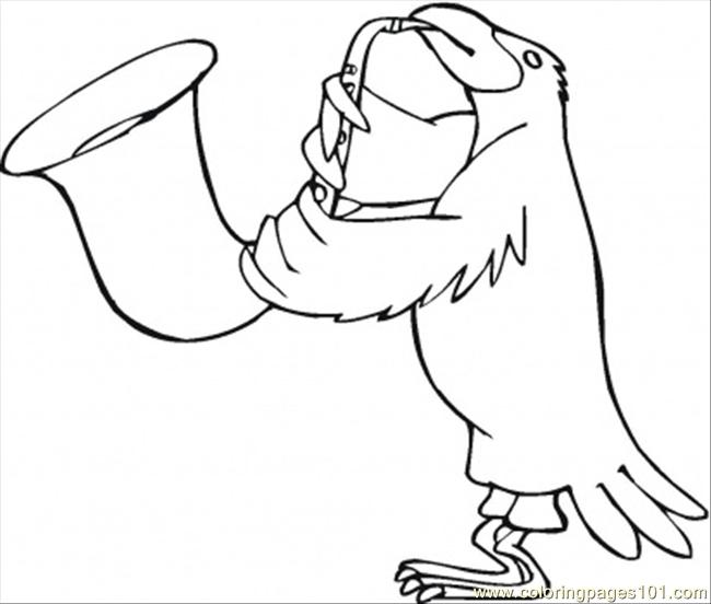 Bird Is Playing Saxophone Coloring Page 650x552 Bird Is Playing Saxophone Coloring Page