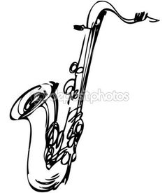 Drawn Saxophone Color 236x276 Drawn Saxophone Color