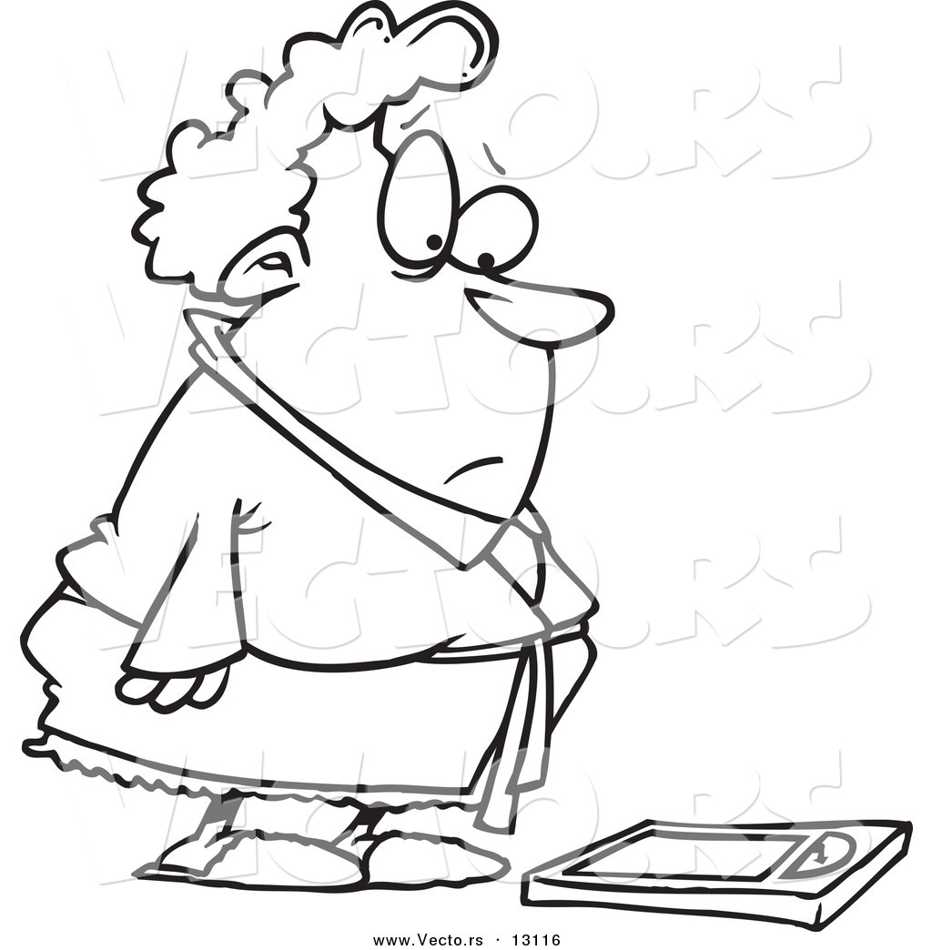 Vector Of A Cartoon Chubby Woman Standing Before A Scale 1024x1044 Vector Of A Cartoon Chubby Woman Standing Before A Scale