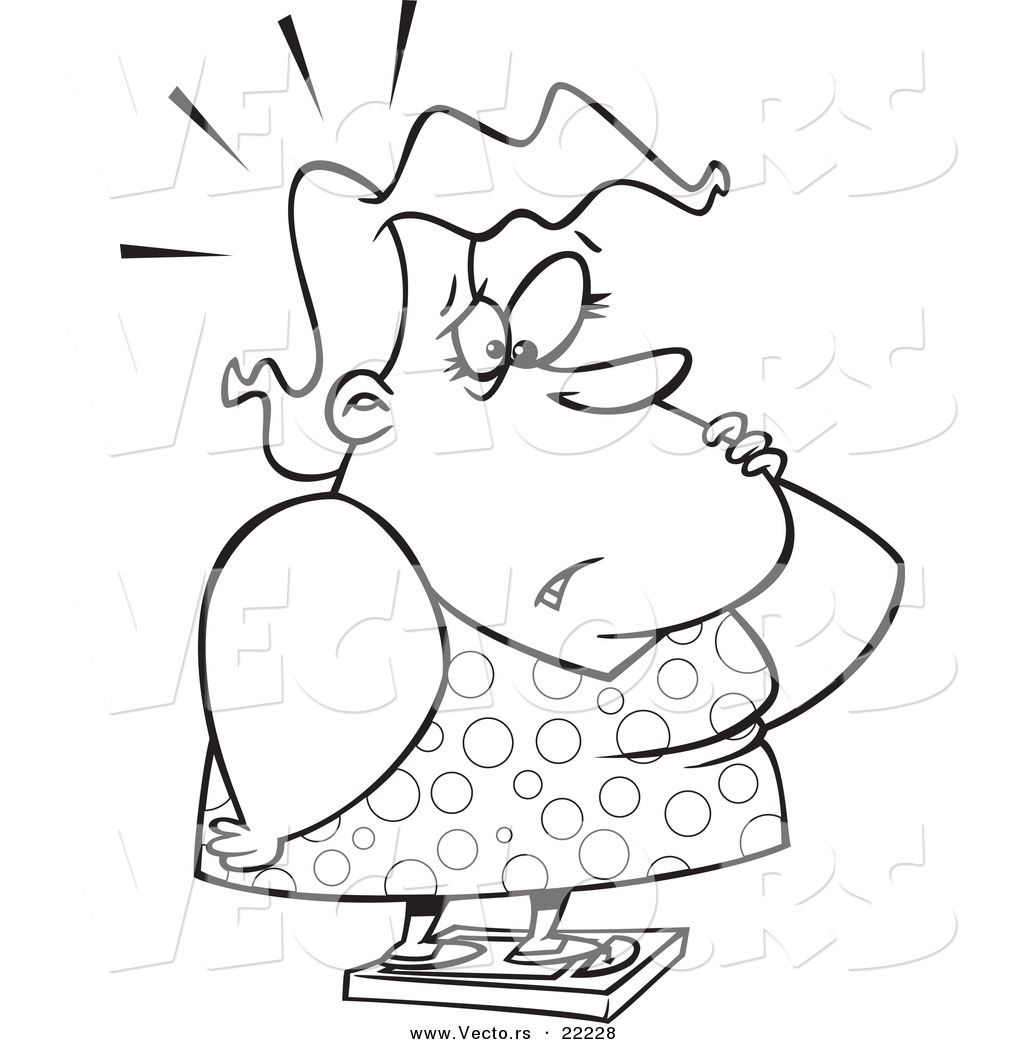 Vector Of A Cartoon Worried Woman Standing On A Scale 1024x1044 Vector Of A Cartoon Worried Woman Standing On A Scale