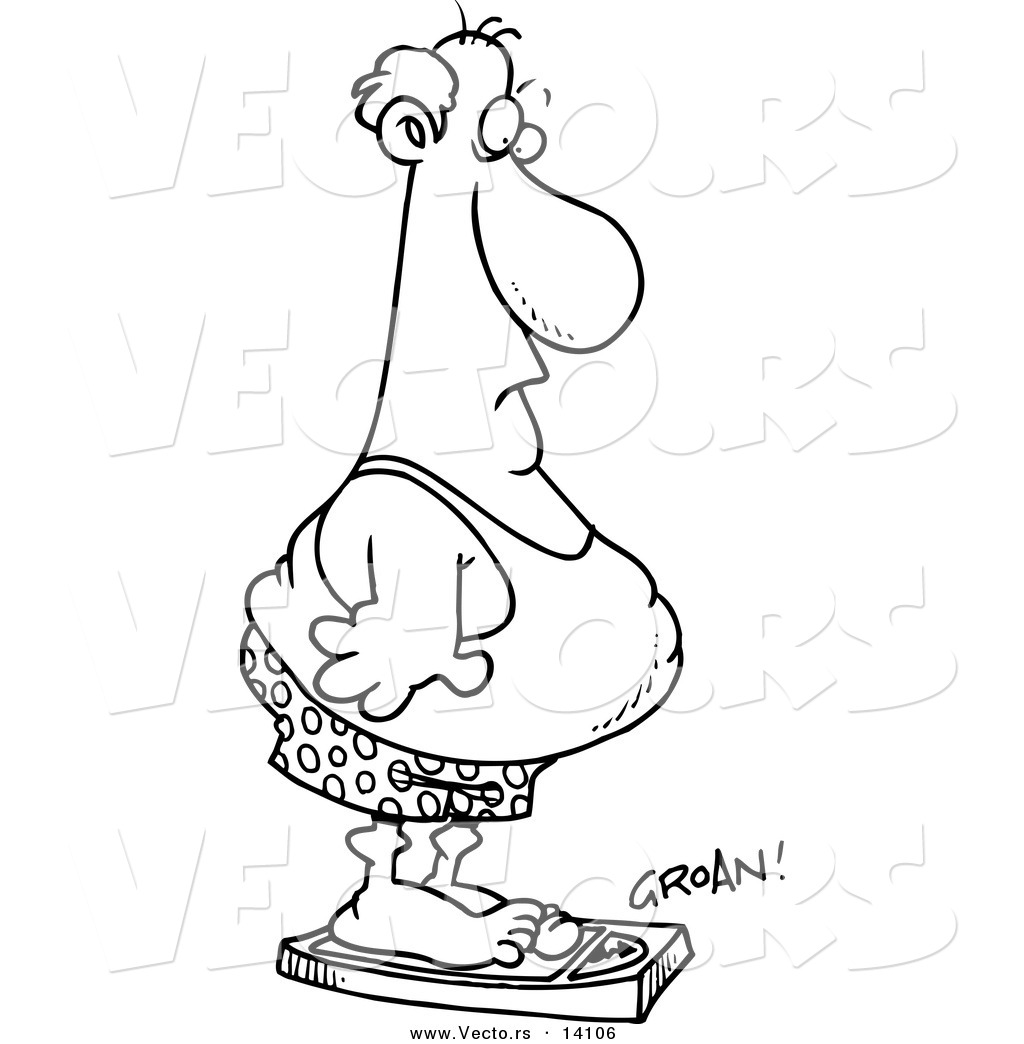 Vector Of A Cartoon Unfit Man Standing On A Groaning Scale 1024x1044 Vector Of A Cartoon Unfit Man Standing On A Groaning Scale