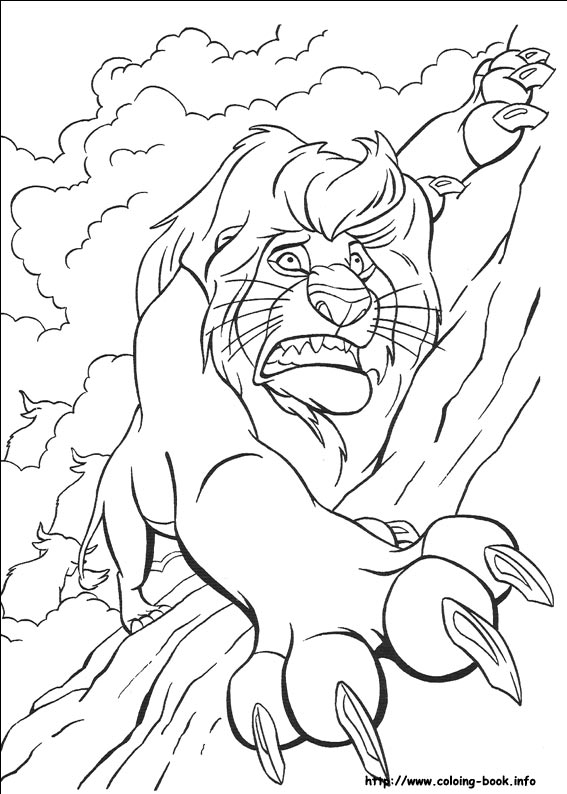 567x794 Mufasa Protecting Simba From Scar The Lion King Coloring Page