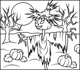 256x226 Scarecrow Coloring Page. Printables. Apps For Kids.