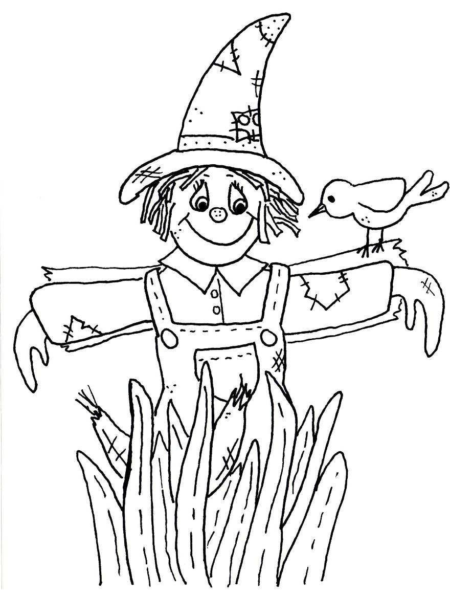 880x1161 Scarecrow Coloring Pages