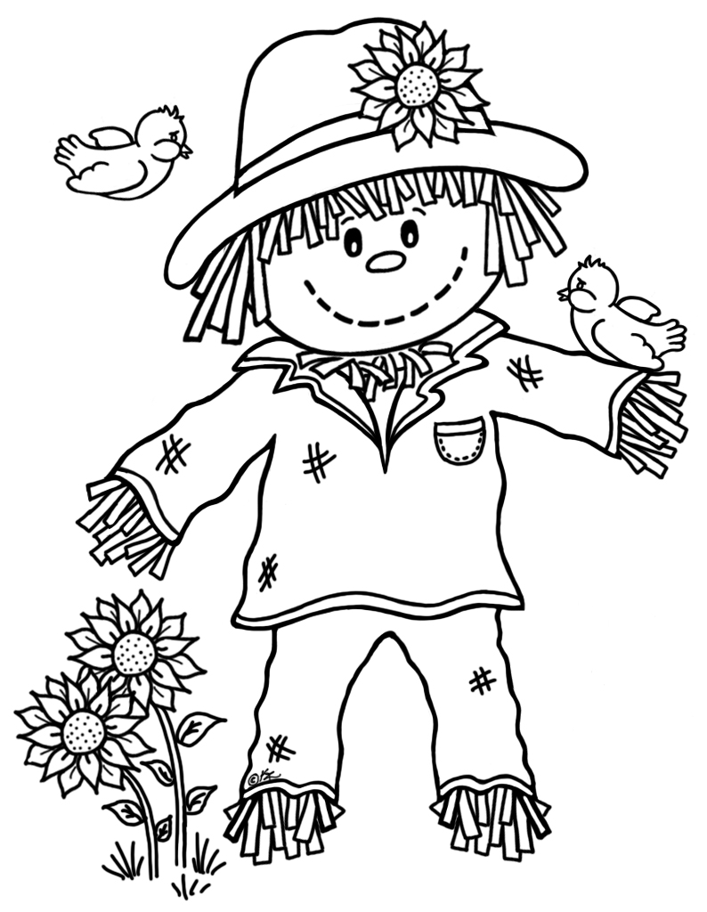 Scarecrow Coloring Pages 794x1024 Scarecrow Coloring Pages