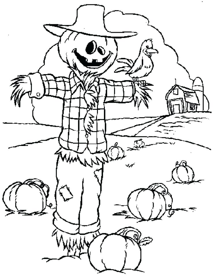 755x960 Scarecrow Coloring Pages Plain Design Scarecrow Coloring Page Get