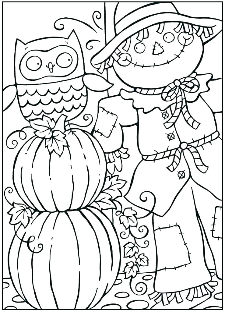 739x1024 Scarecrow Coloring Pages Printables Page Scarecrows For Ideal Fee