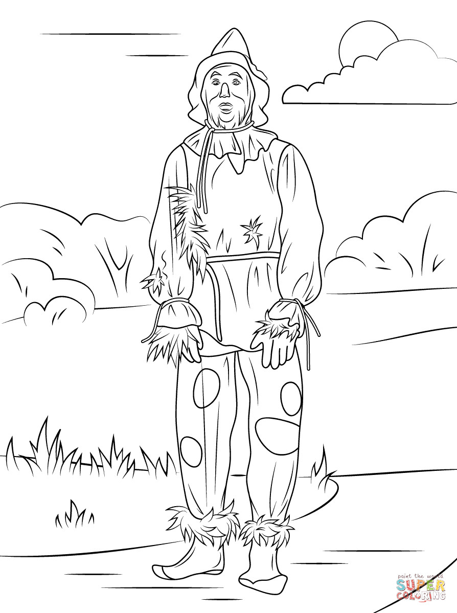 894x1199 Cute Scarecrow Coloring Pages Acpra
