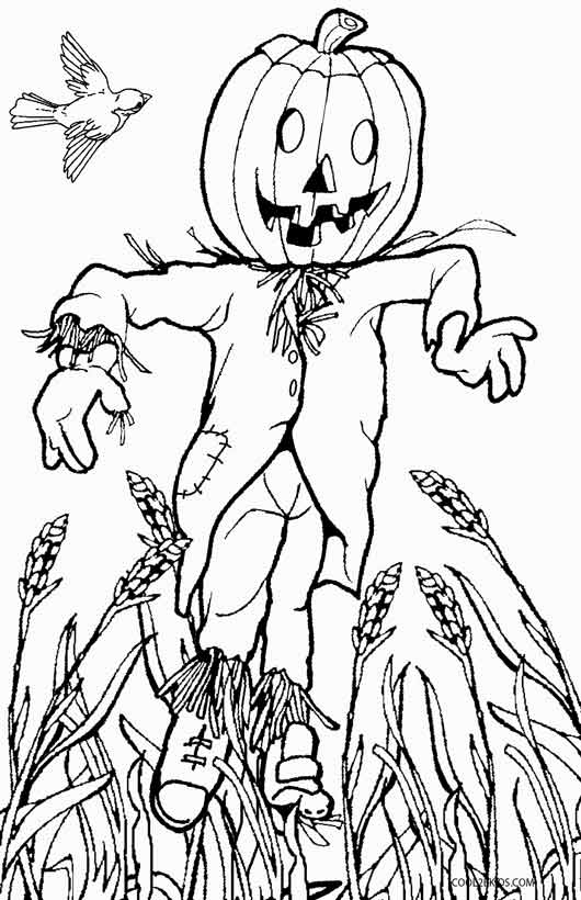 Printable Scarecrow Coloring Pages For Kids Cool2bkids 530x820 Printable Scarecrow Coloring Pages For Kids Cool2bkids