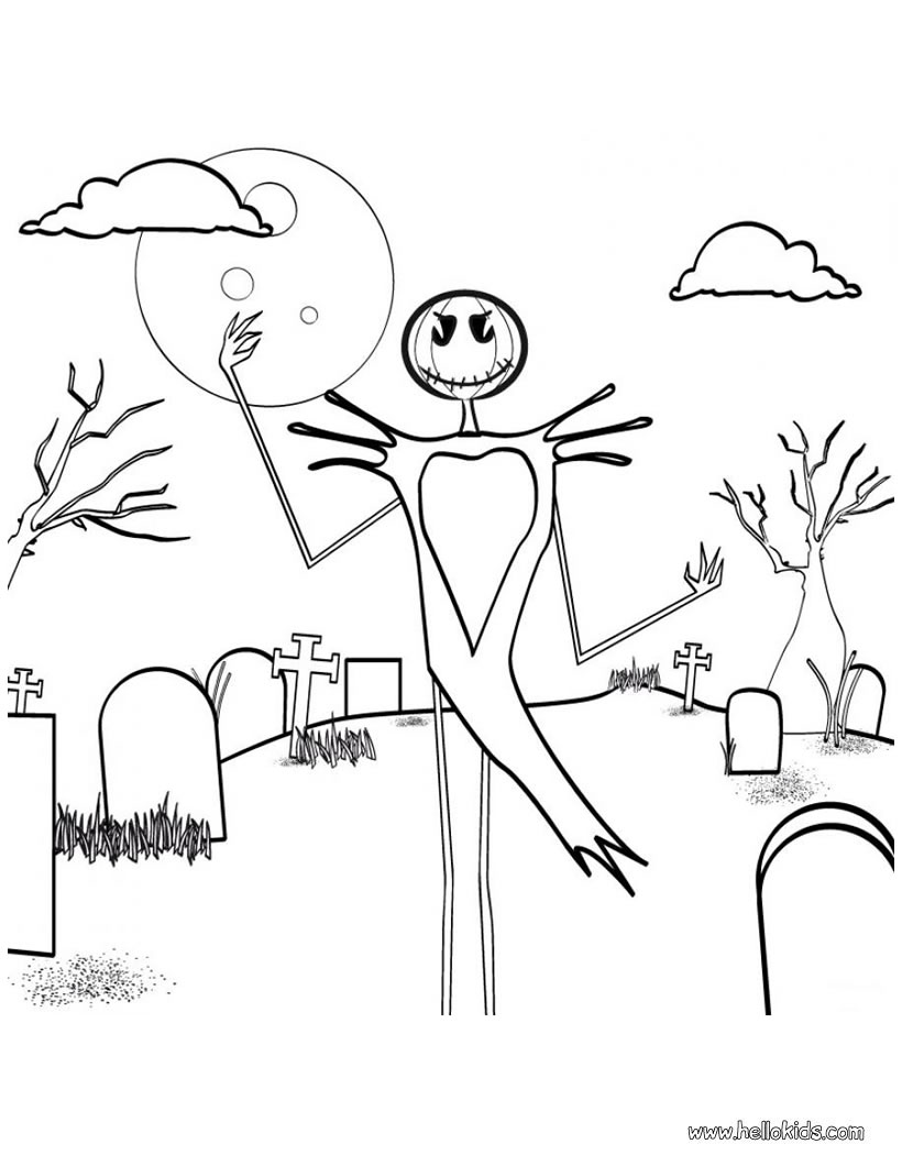 Skeleton Scarecrow In Graveyard Coloring Pages 820x1060 Skeleton Scarecrow In Graveyard Coloring Pages