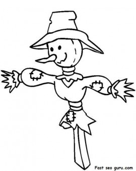 Printable Thanksgiving Scarecrow Coloring Page 270x338 Printable Thanksgiving Scarecrow Coloring Page