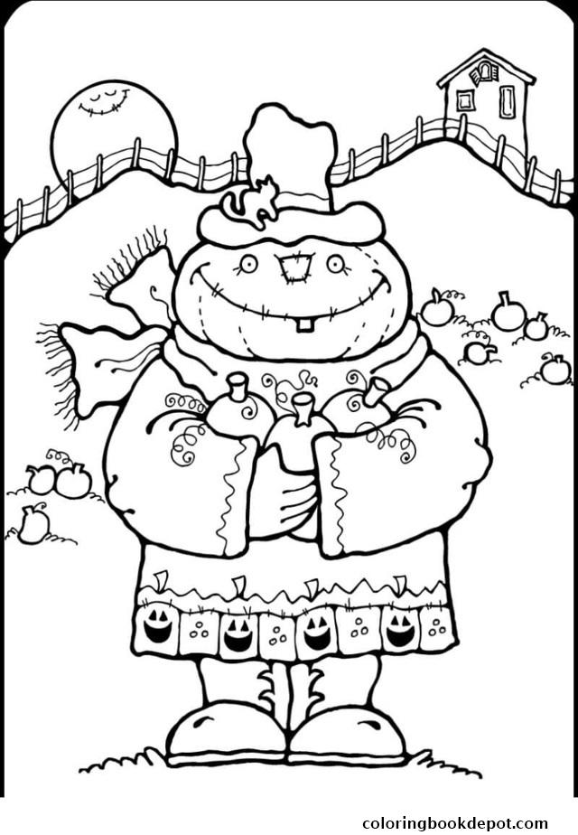 Scarecrow Halloween Coloring Pages 640x924 Scarecrow Halloween Coloring Pages