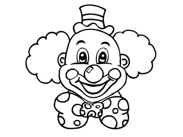 600x448 Clown Coloring Page Clown Coloring Sheets Laughing Clown Head