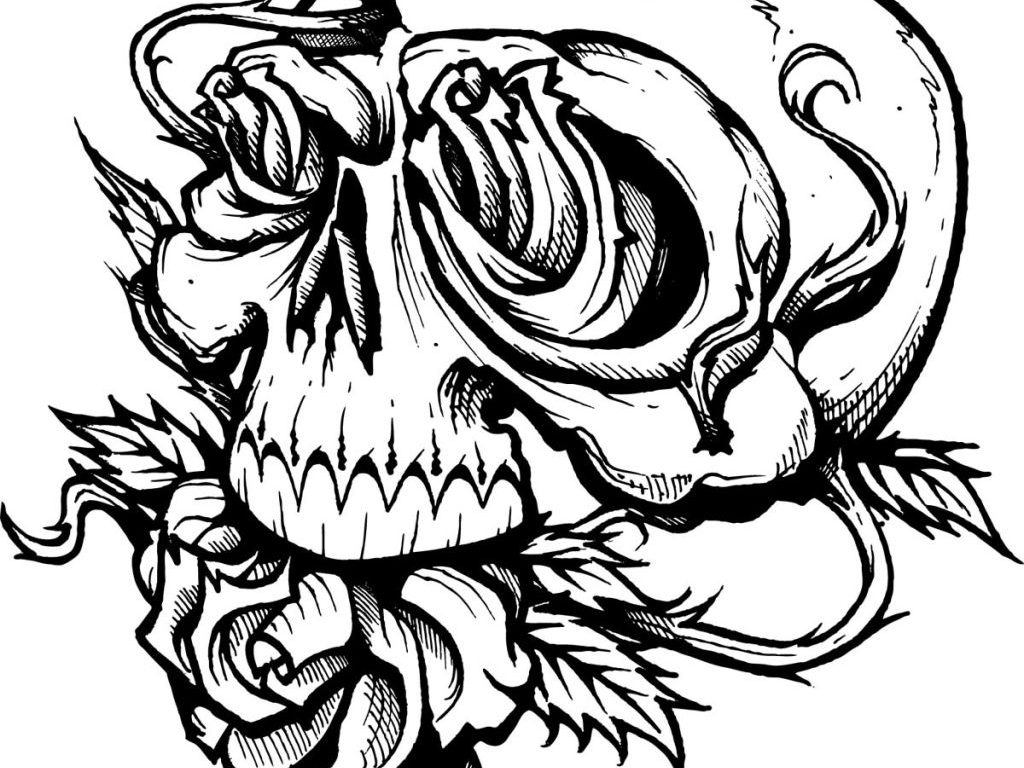 Halloween Printable Coloring Pages Happy Pictures Creepy Adult 1024x768 Halloween Printable Coloring Pages Happy Pictures Creepy Adult