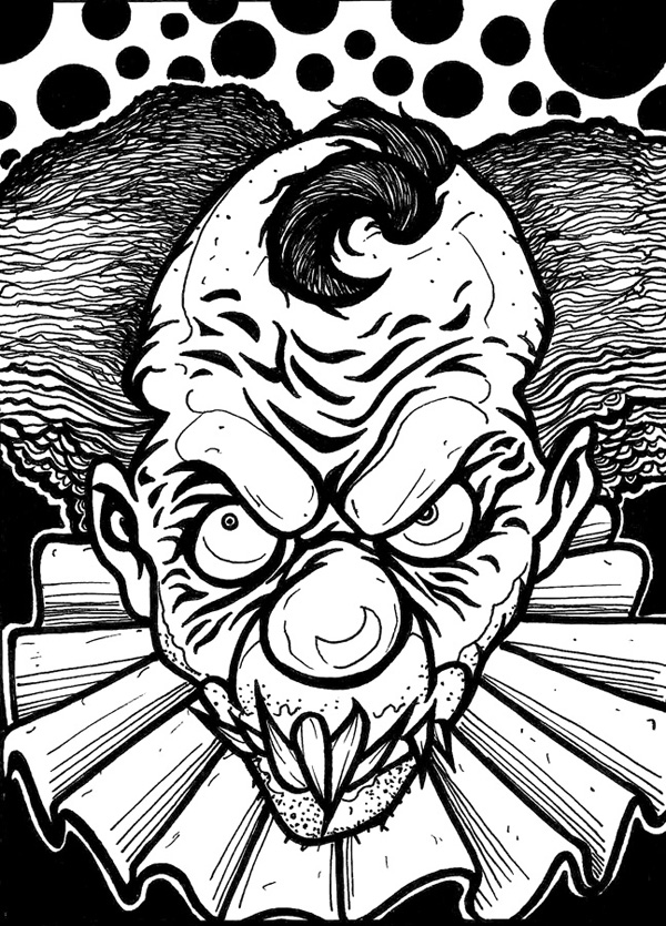 Scary Clown Coloring Page Colowing Scary Clowns 600x835 Scary Clown Coloring Page Colowing Scary Clowns