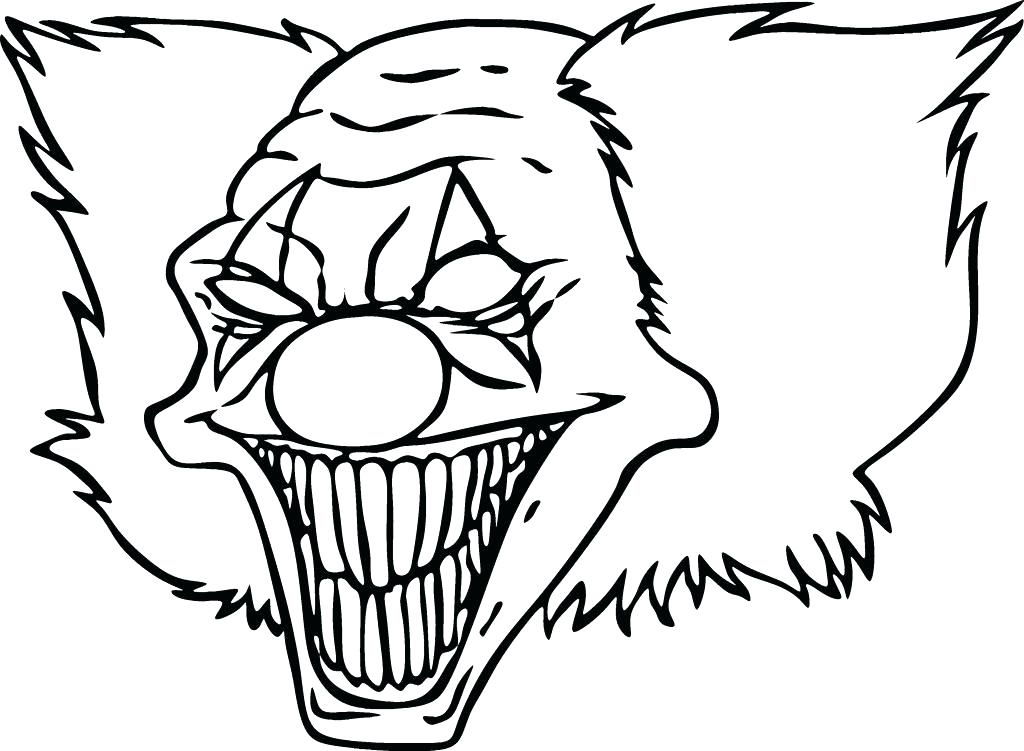 1024x751 Clown Coloring Page Scary Clown Coloring Page Scary Clown Coloring