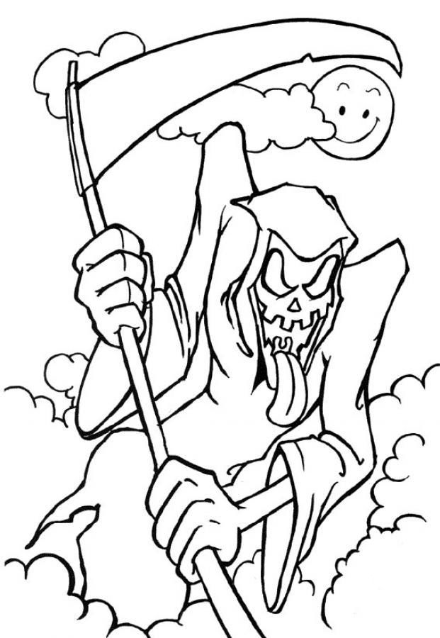 Scary Halloween Mask Coloring Pages Scary Halloween Coloring 621x900 Scary Halloween Mask Coloring Pages Scary Halloween Coloring