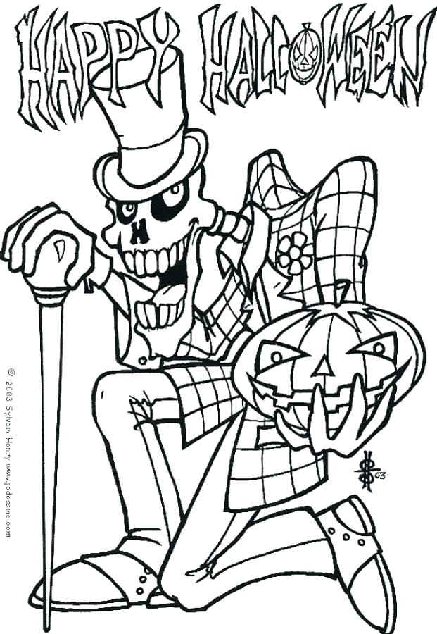 Scary Halloween Printable Coloring Pages 621x900 Scary Halloween Printable Coloring Pages