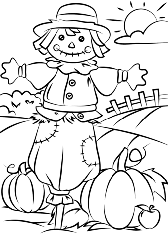 339x480 Free Scarecrow Coloring Pages Scary Coloring Halloween