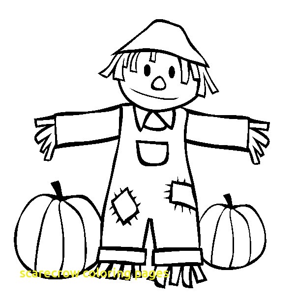 600x612 Excellent Decoration Scarecrow Coloring Page Scarcrow Color Sheet