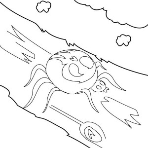300x300 Scary Spider With Spider Web Coloring Page Color Luna