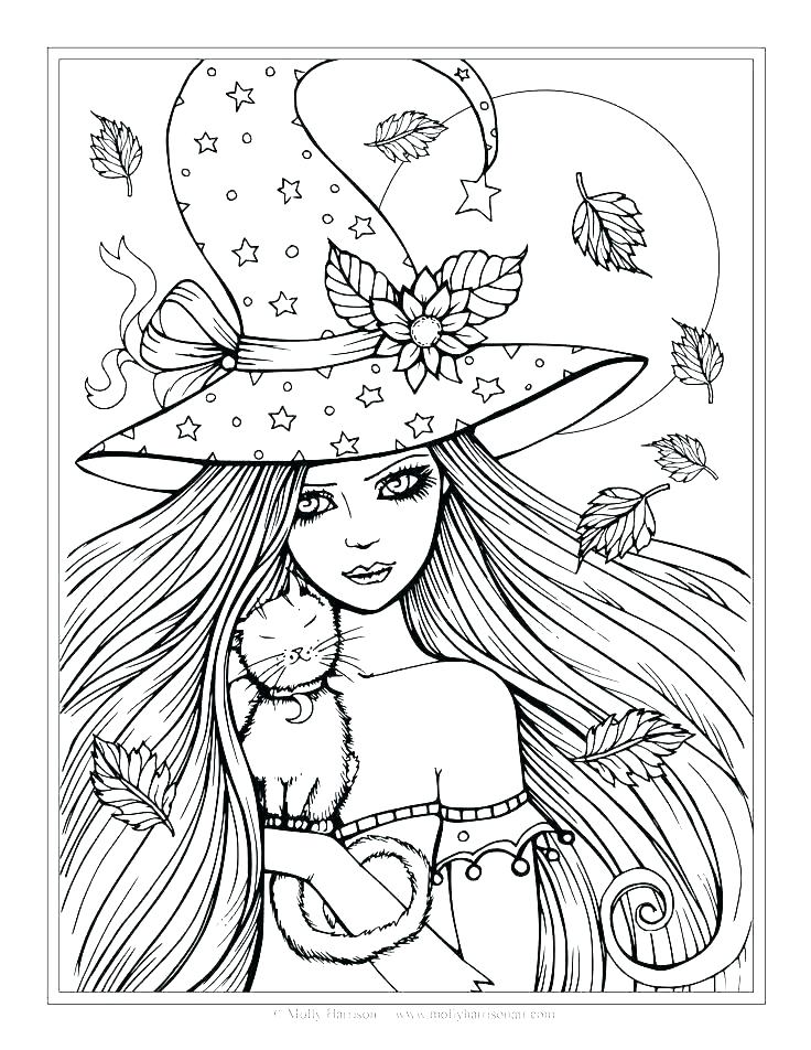 Scary Halloween Witch Coloring Pages 736x952 Scary Halloween Witch Coloring Pages