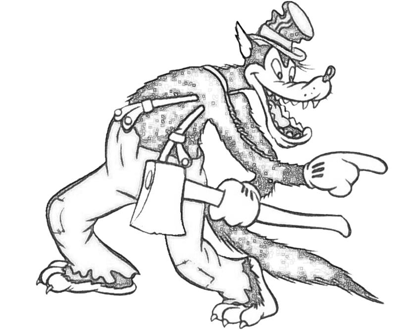 Big Bad Wolf Printable Coloring Page 800x667 Big Bad Wolf Printable Coloring Page