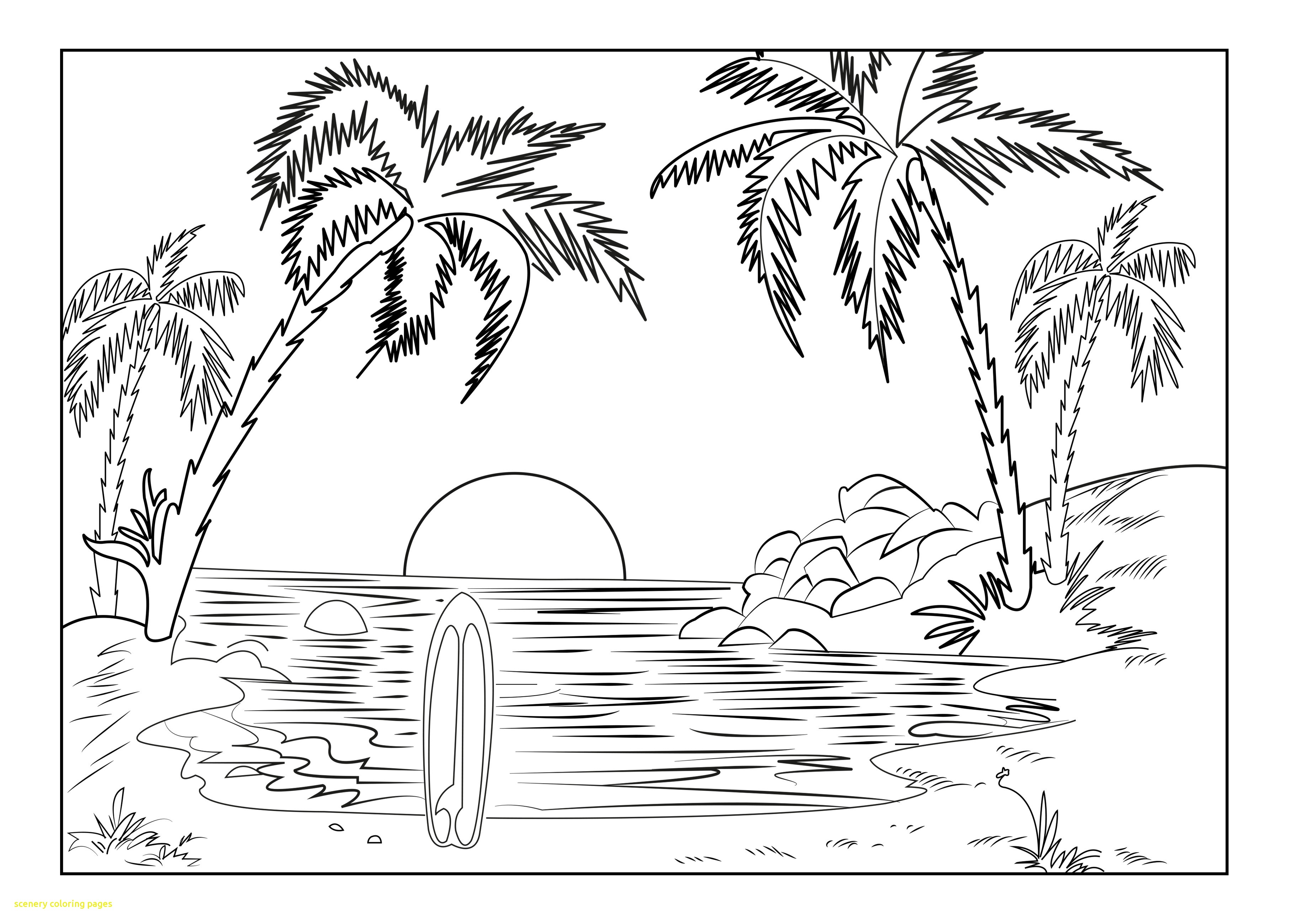 Scenery Coloring Pages 3625x2598 Scenery Coloring Pages