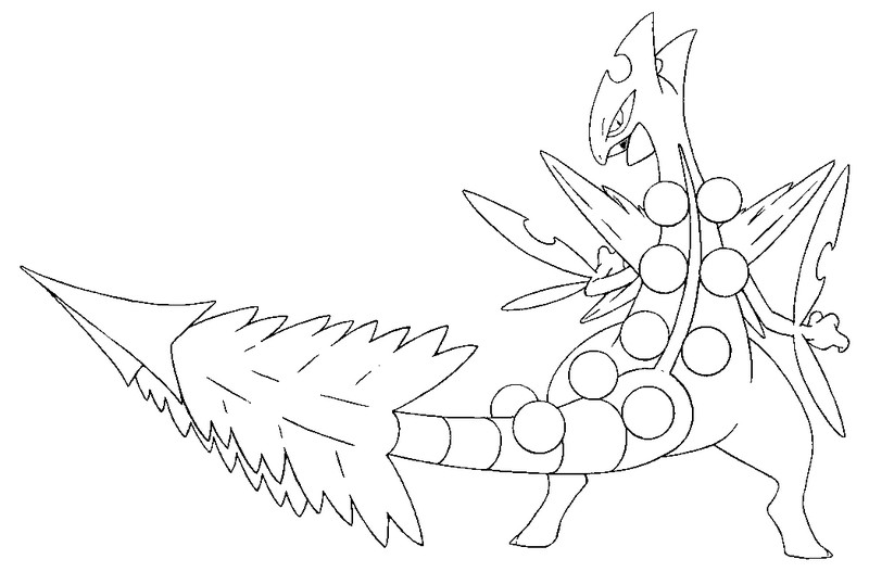 800x527 Coloring Page Mega Evolved Pokemon Mega Sceptile 254 254