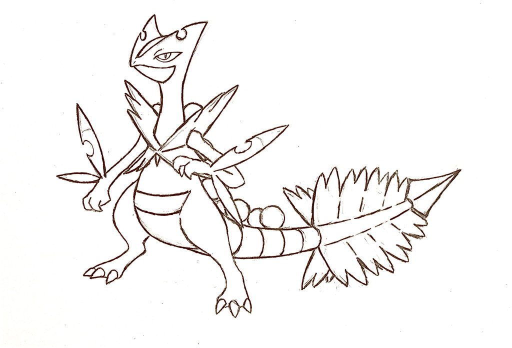 1024x696 Sceptile Coloring Page