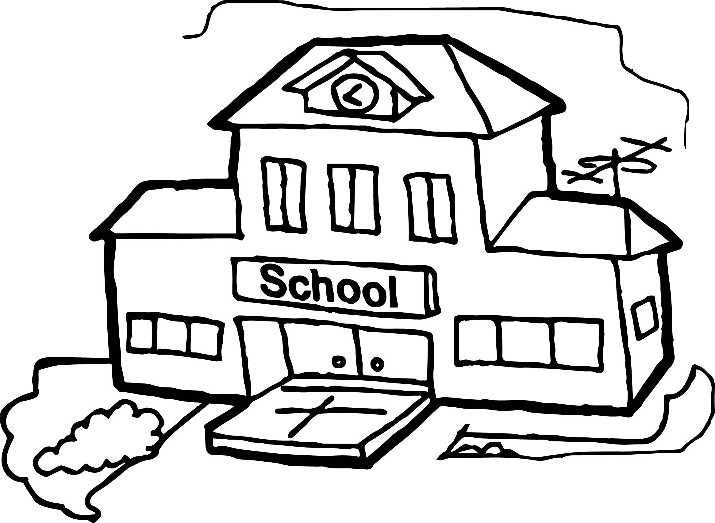 School Building Coloring Pages