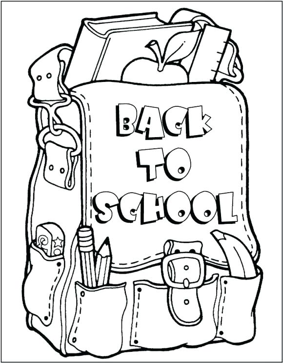 Back To School Coloring Page Back 2 School Coloring Page Picture 580x744 Back To School Coloring Page Back 2 School Coloring Page Picture