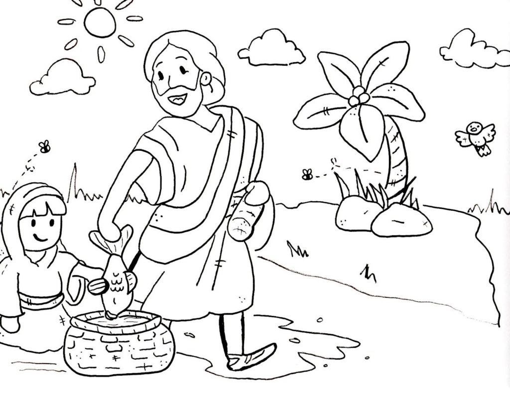 1024x791 Inspiring Bible Coloring Pages For Sunday School Kids With New