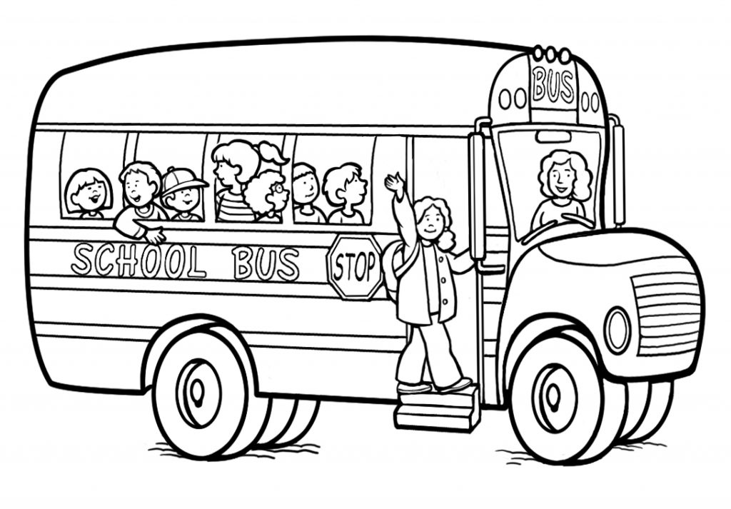 Bus Coloring Page 1024x713 Bus Coloring Page