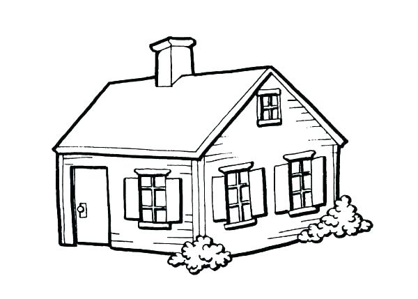 600x429 School House Coloring Page Cliptext.co
