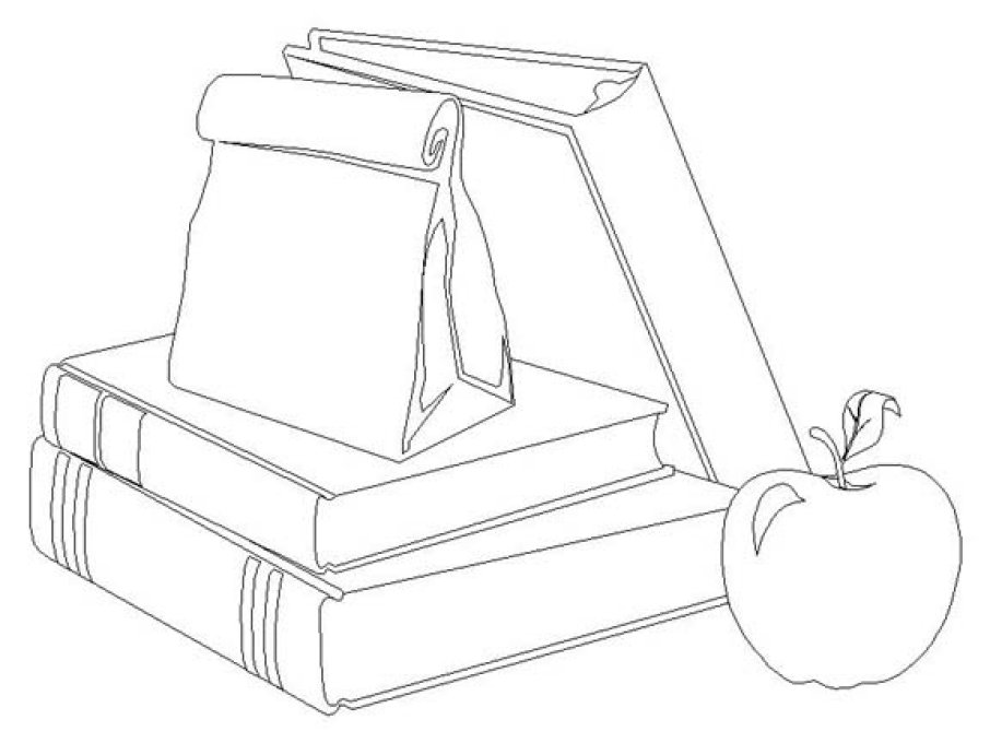 906x680 School Supplies Coloring Pages