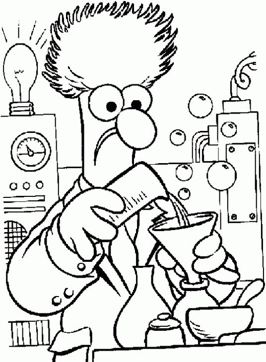 Science Beaker Coloring Pages