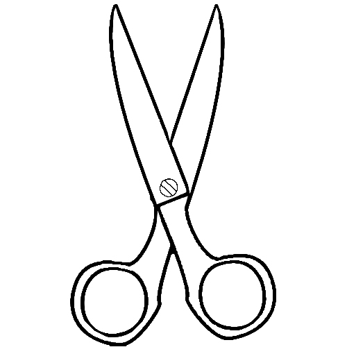 500x500 Scissors Coloring Page Clipart Panda
