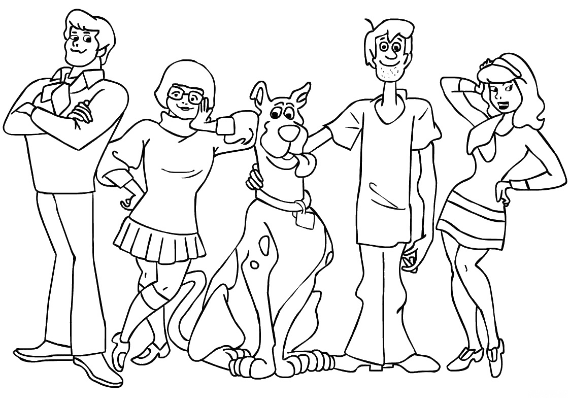 1123x794 Stunning Decoration Scooby Doo Coloring Pages Cartoon Mystery